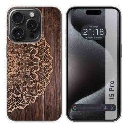Funda Silicona compatible con IPhone 15 Pro (6.1) diseño Madera 06 Dibujos