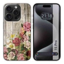 Funda Silicona compatible con IPhone 15 Pro (6.1) diseño Madera 08 Dibujos