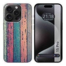 Funda Silicona compatible con IPhone 15 Pro (6.1) diseño Madera 10 Dibujos