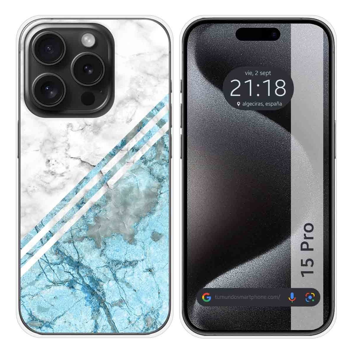 Funda Silicona compatible con IPhone 15 Pro (6.1) diseño Mármol 02 Dibujos