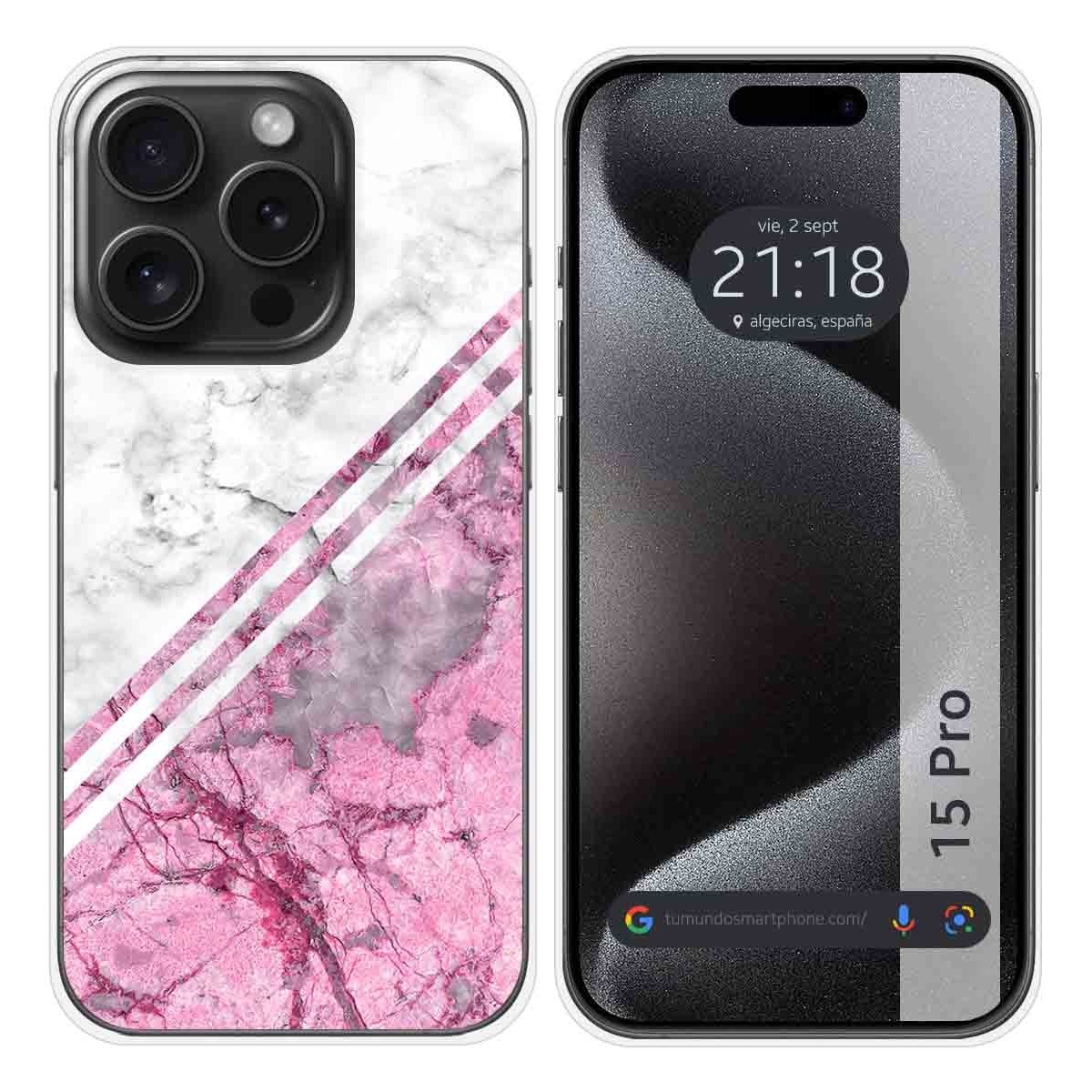 Funda Silicona compatible con IPhone 15 Pro (6.1) diseño Mármol 03 Dibujos