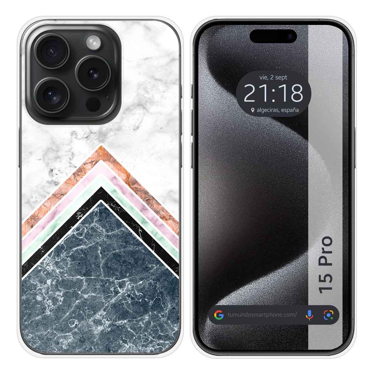 Funda Silicona compatible con IPhone 15 Pro (6.1) diseño Mármol 05 Dibujos