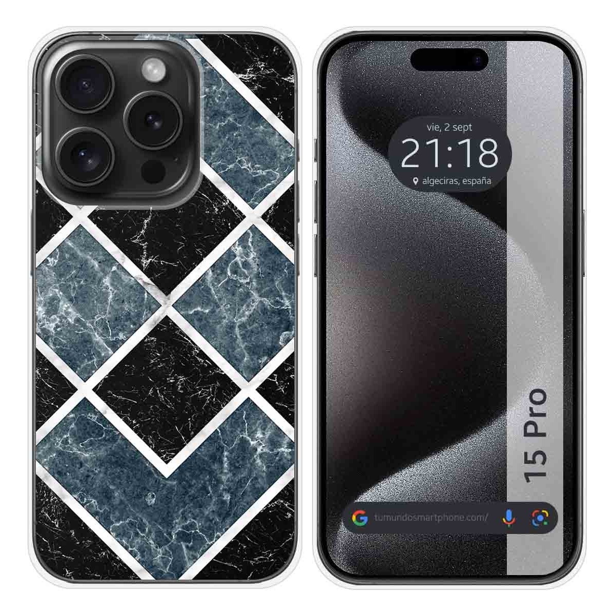 Funda Silicona compatible con IPhone 15 Pro (6.1) diseño Mármol 06 Dibujos