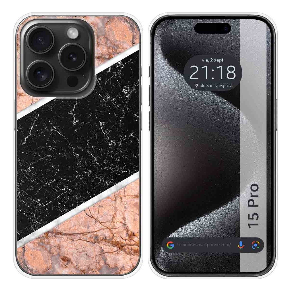 Funda Silicona compatible con IPhone 15 Pro (6.1) diseño Mármol 07 Dibujos