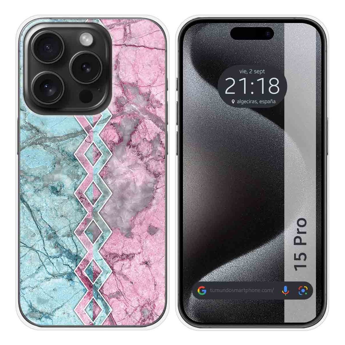 Funda Silicona compatible con IPhone 15 Pro (6.1) diseño Mármol 08 Dibujos