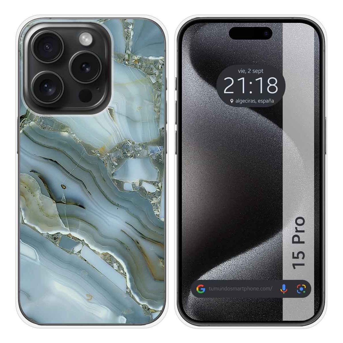 Funda Silicona compatible con IPhone 15 Pro (6.1) diseño Mármol 09 Dibujos