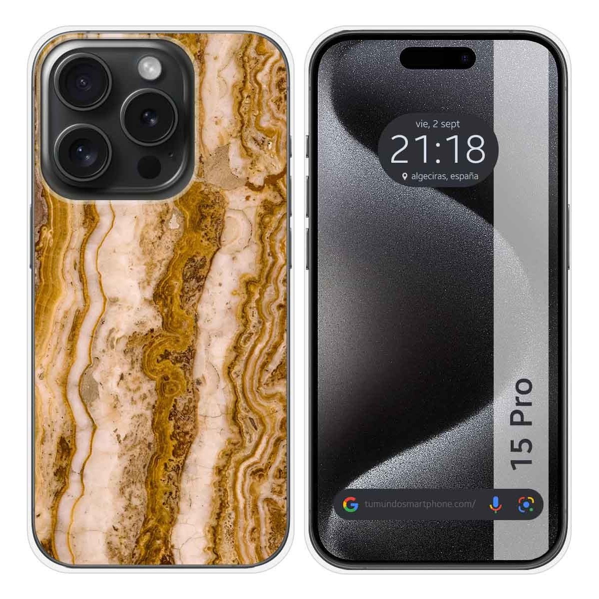 Funda Silicona compatible con IPhone 15 Pro (6.1) diseño Mármol 10 Dibujos