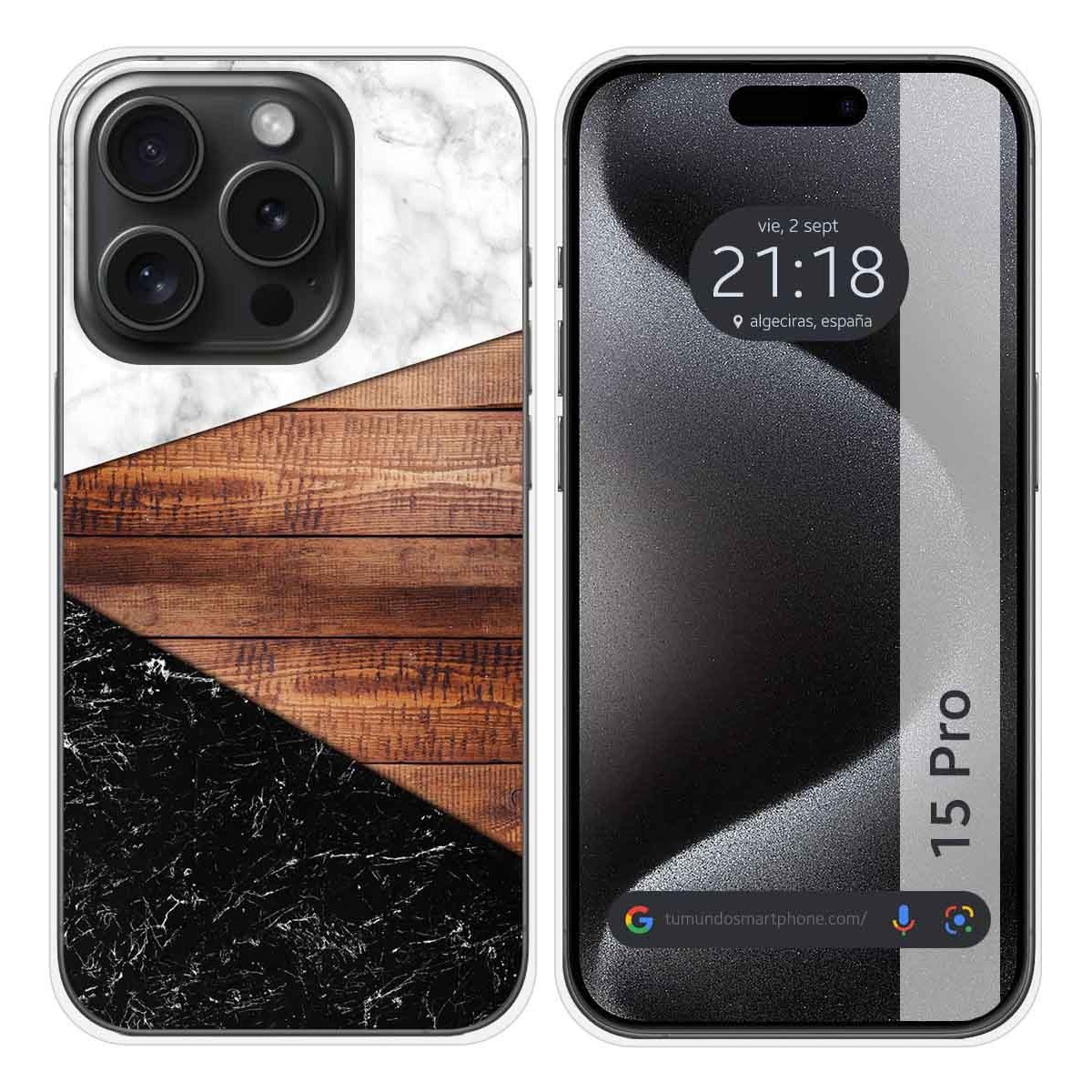 Funda Silicona compatible con IPhone 15 Pro (6.1) diseño Mármol 11 Dibujos