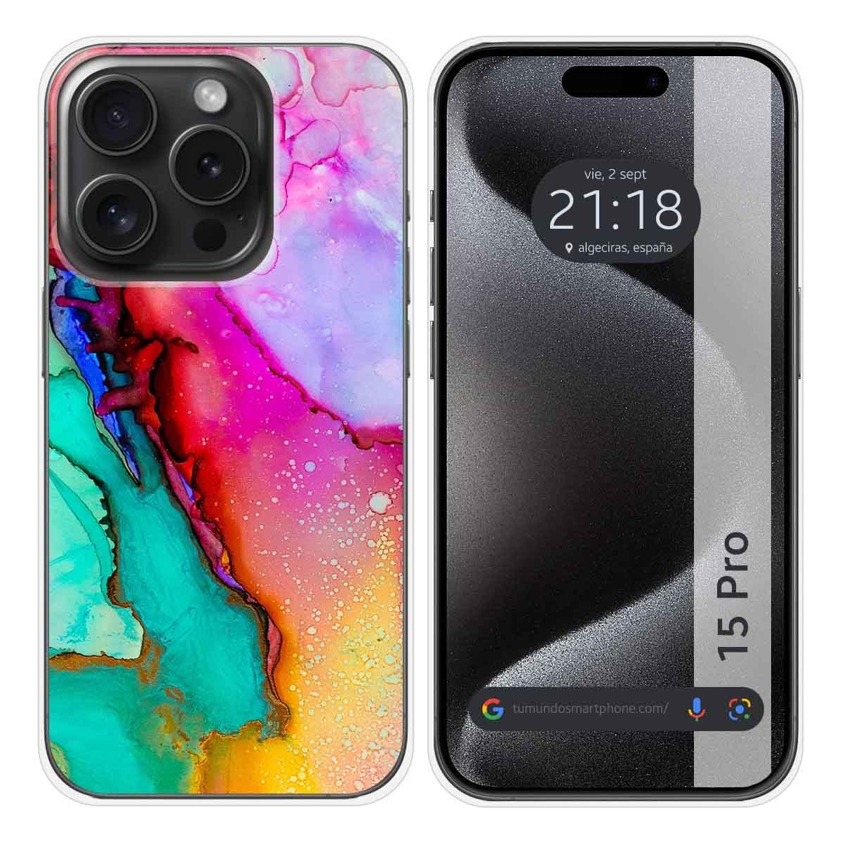 Funda Silicona compatible con IPhone 15 Pro (6.1) diseño Mármol 15 Dibujos