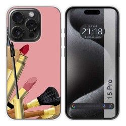 Funda Silicona compatible con IPhone 15 Pro (6.1) diseño Brochas Dibujos
