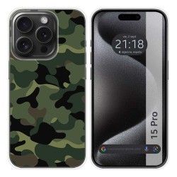 Funda Silicona compatible con IPhone 15 Pro (6.1) diseño Camuflaje Dibujos