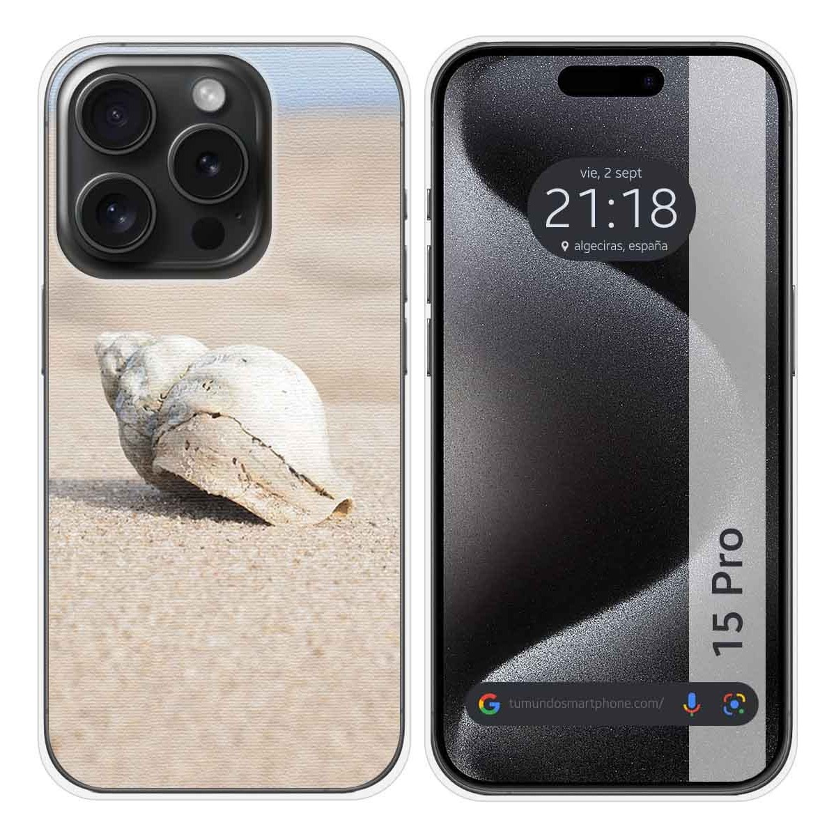 Funda Silicona compatible con IPhone 15 Pro (6.1) diseño Concha Dibujos