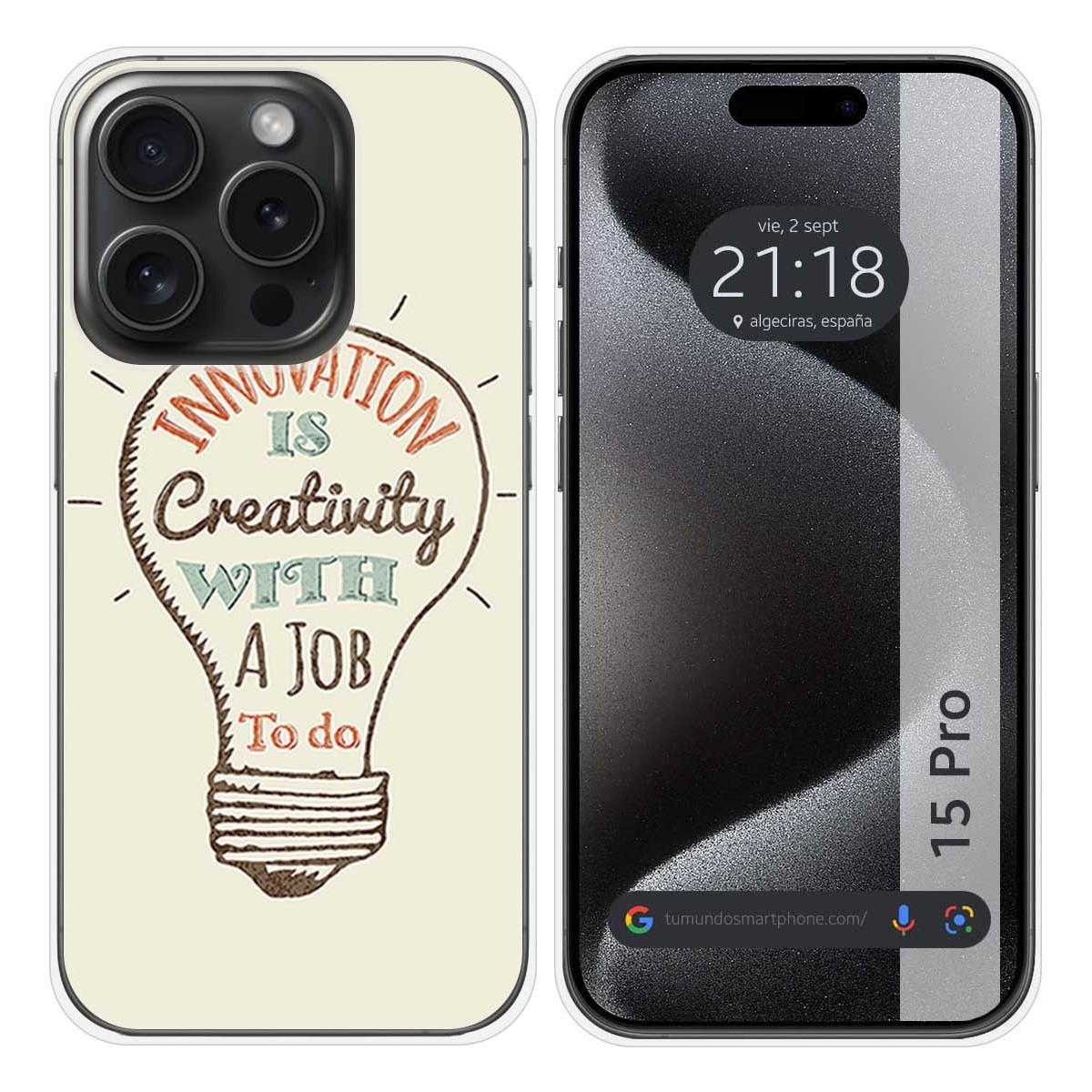 Funda Silicona compatible con IPhone 15 Pro (6.1) diseño Creativity Dibujos
