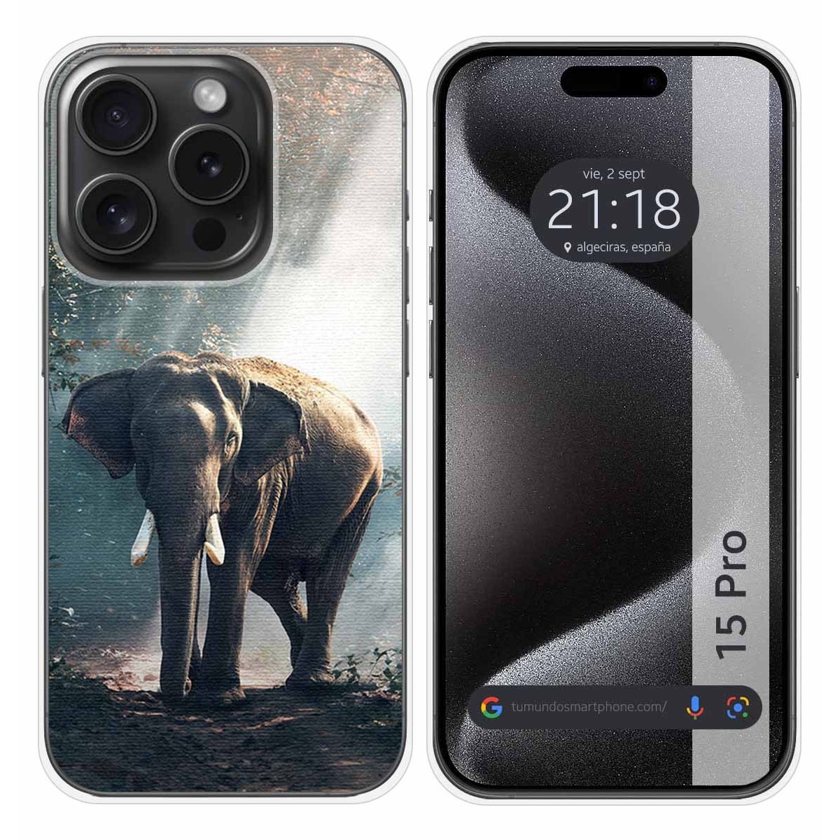 Funda Silicona compatible con IPhone 15 Pro (6.1) diseño Elefante Dibujos