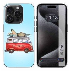 Funda Silicona compatible con IPhone 15 Pro (6.1) diseño Furgoneta Dibujos