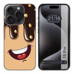 Funda Silicona compatible con IPhone 15 Pro (6.1) diseño Helado Chocolate Dibujos