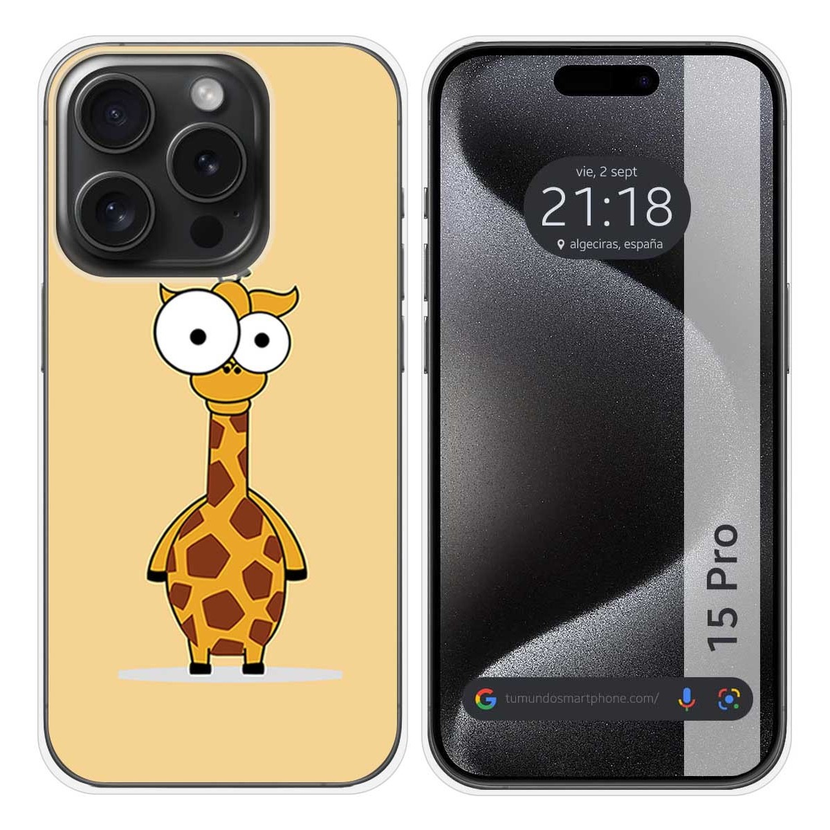 Funda Silicona compatible con IPhone 15 Pro (6.1) diseño Jirafa Dibujos