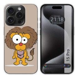 Funda Silicona compatible con IPhone 15 Pro (6.1) diseño Leon Dibujos
