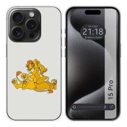 Funda Silicona compatible con IPhone 15 Pro (6.1) diseño Leones Dibujos