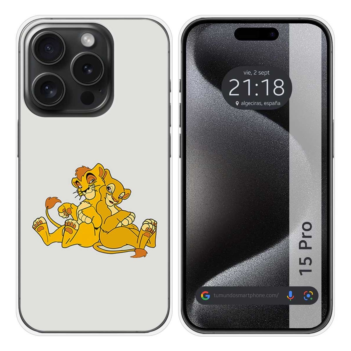 Funda Silicona compatible con IPhone 15 Pro (6.1) diseño Leones Dibujos