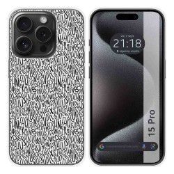 Funda Silicona compatible con IPhone 15 Pro (6.1) diseño Letras Dibujos