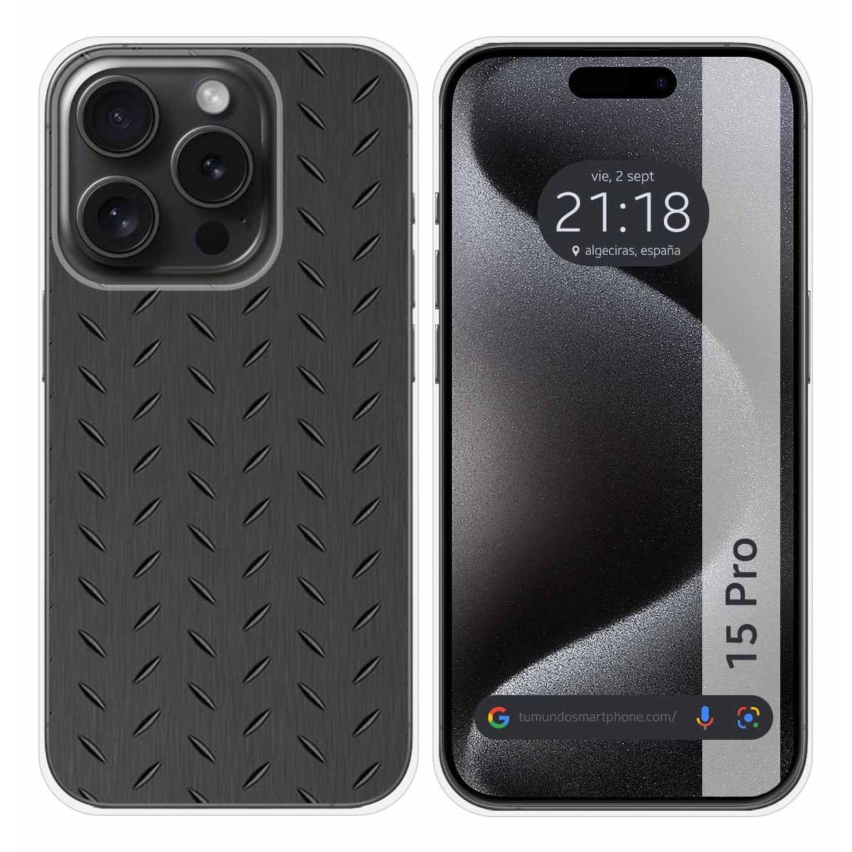 Funda Silicona compatible con IPhone 15 Pro (6.1) diseño Metal Dibujos