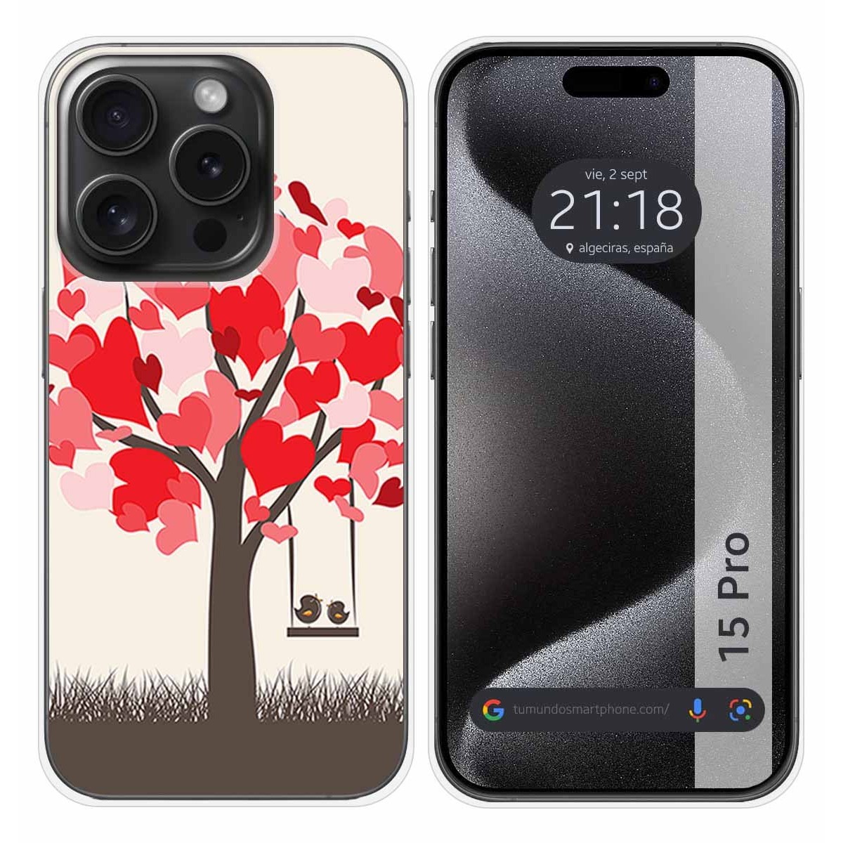 Funda Silicona compatible con IPhone 15 Pro (6.1) diseño Pajaritos Dibujos