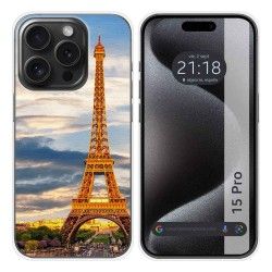 Funda Silicona compatible con IPhone 15 Pro (6.1) diseño Paris Dibujos