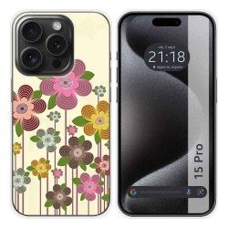 Funda Silicona compatible con IPhone 15 Pro (6.1) diseño Primavera En Flor Dibujos