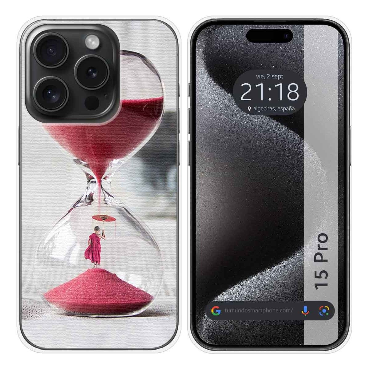 Funda Silicona compatible con IPhone 15 Pro (6.1) diseño Reloj Dibujos