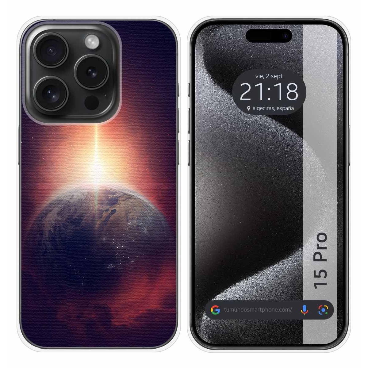 Funda Silicona compatible con IPhone 15 Pro (6.1) diseño Tierra Dibujos