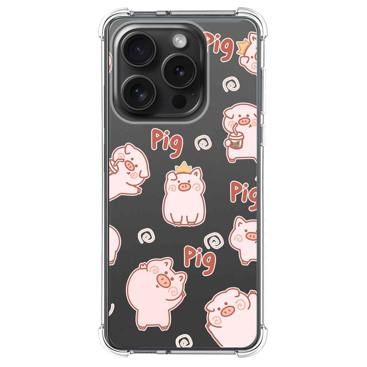 Funda Silicona Antigolpes compatible con IPhone 15 Pro (6.1) diseño Cerdos Dibujos
