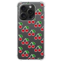Funda Silicona Antigolpes compatible con IPhone 15 Pro (6.1) diseño Cerezas Dibujos