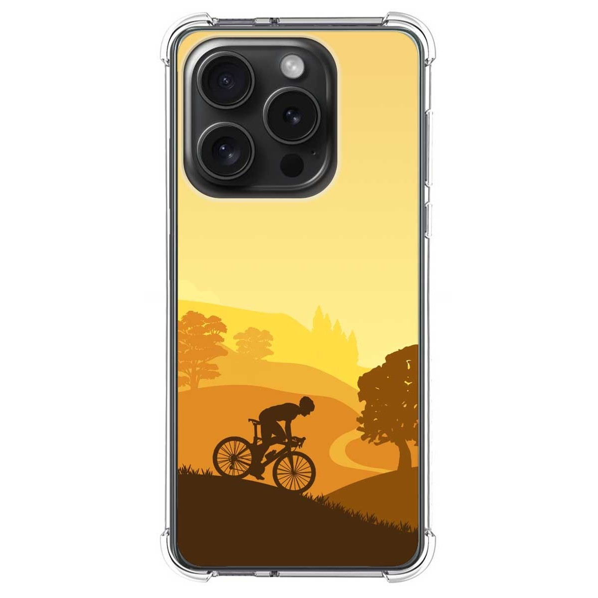 Funda Silicona Antigolpes compatible con IPhone 15 Pro (6.1) diseño Ciclista Dibujos