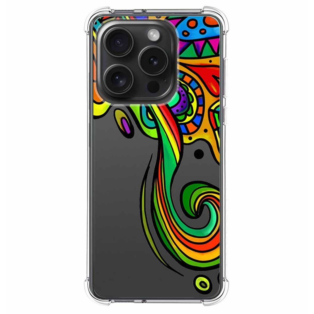 Funda Silicona Antigolpes compatible con IPhone 15 Pro (6.1) diseño Colores Dibujos