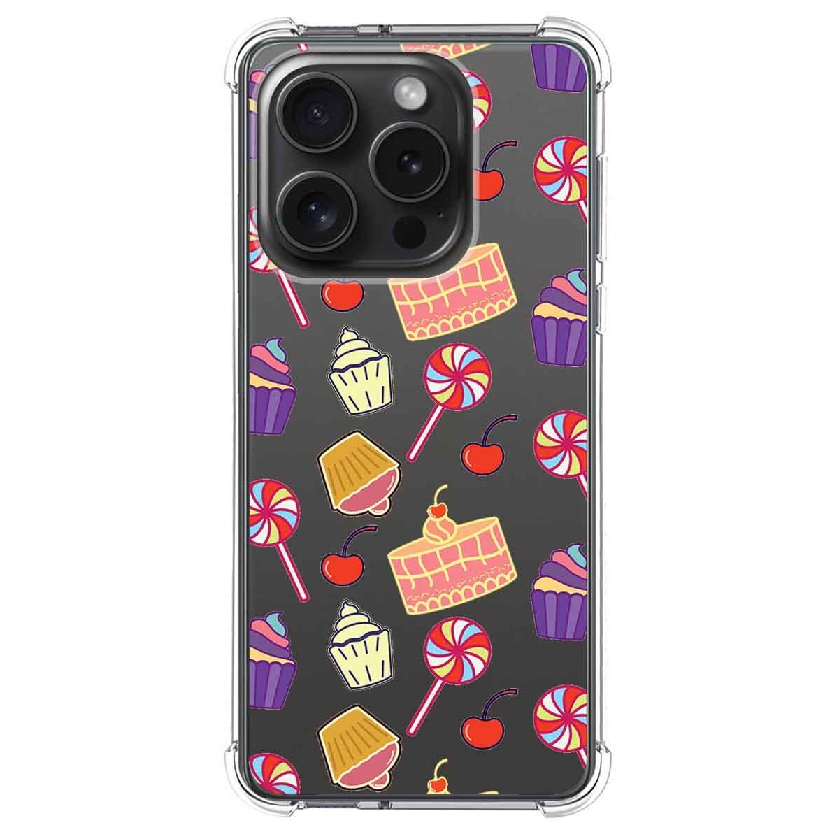 Funda Silicona Antigolpes compatible con IPhone 15 Pro (6.1) diseño Dulces 01 Dibujos