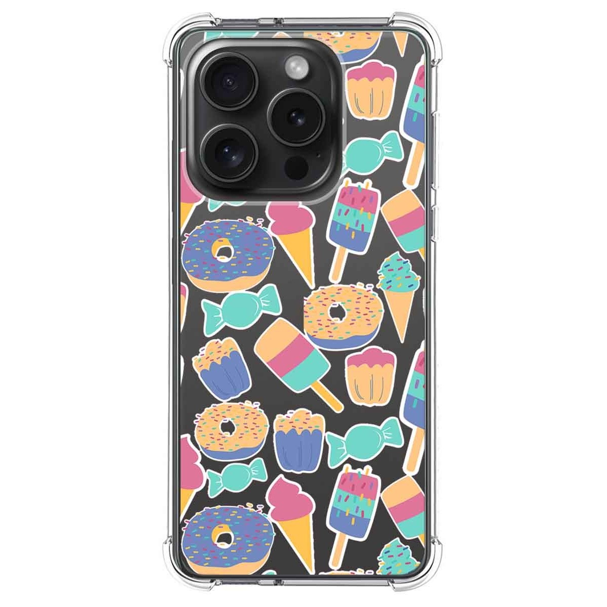 Funda Silicona Antigolpes compatible con IPhone 15 Pro (6.1) diseño Dulces 02 Dibujos