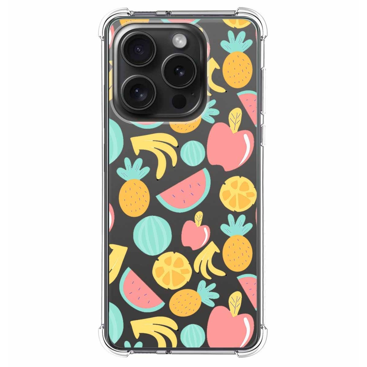Funda Silicona Antigolpes compatible con IPhone 15 Pro (6.1) diseño Frutas 02 Dibujos