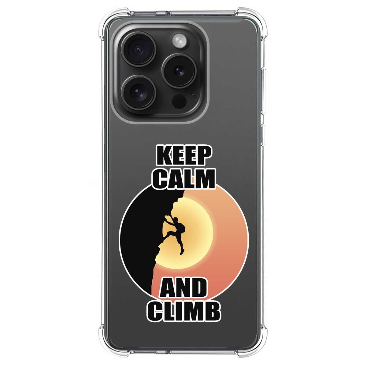 Funda Silicona Antigolpes compatible con IPhone 15 Pro (6.1) diseño Hombre Escalada Dibujos