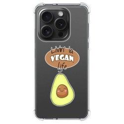 Funda Silicona Antigolpes compatible con IPhone 15 Pro (6.1) diseño Vegan Life Dibujos