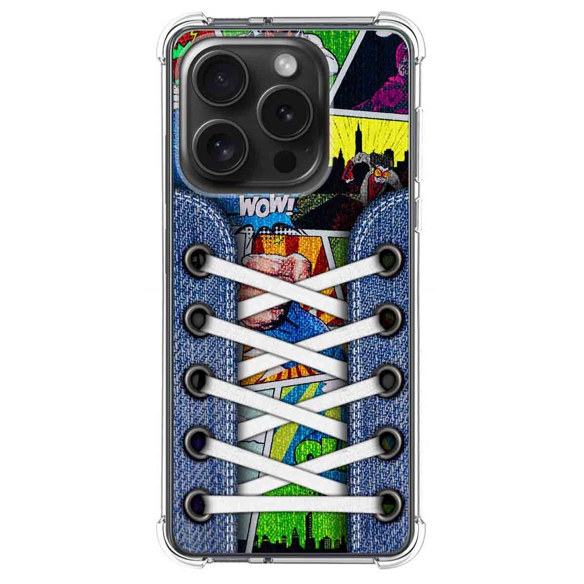 Funda Silicona Antigolpes compatible con IPhone 15 Pro (6.1) diseño Zapatillas 14 Dibujos