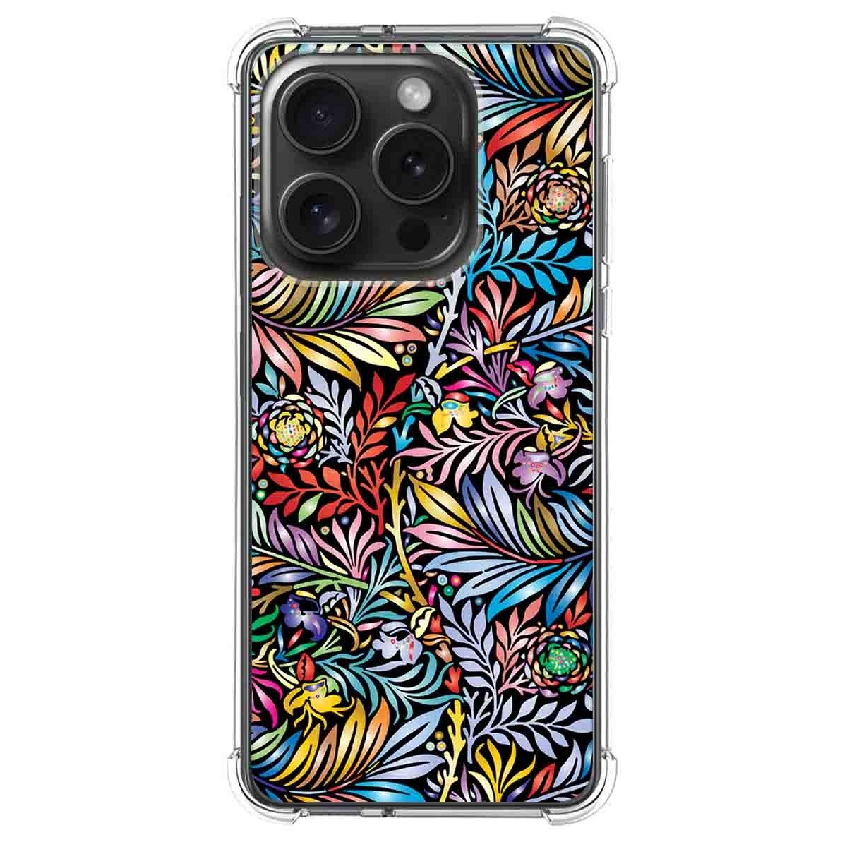 Funda Silicona Antigolpes compatible con IPhone 15 Pro (6.1) diseño Flores 04 Dibujos