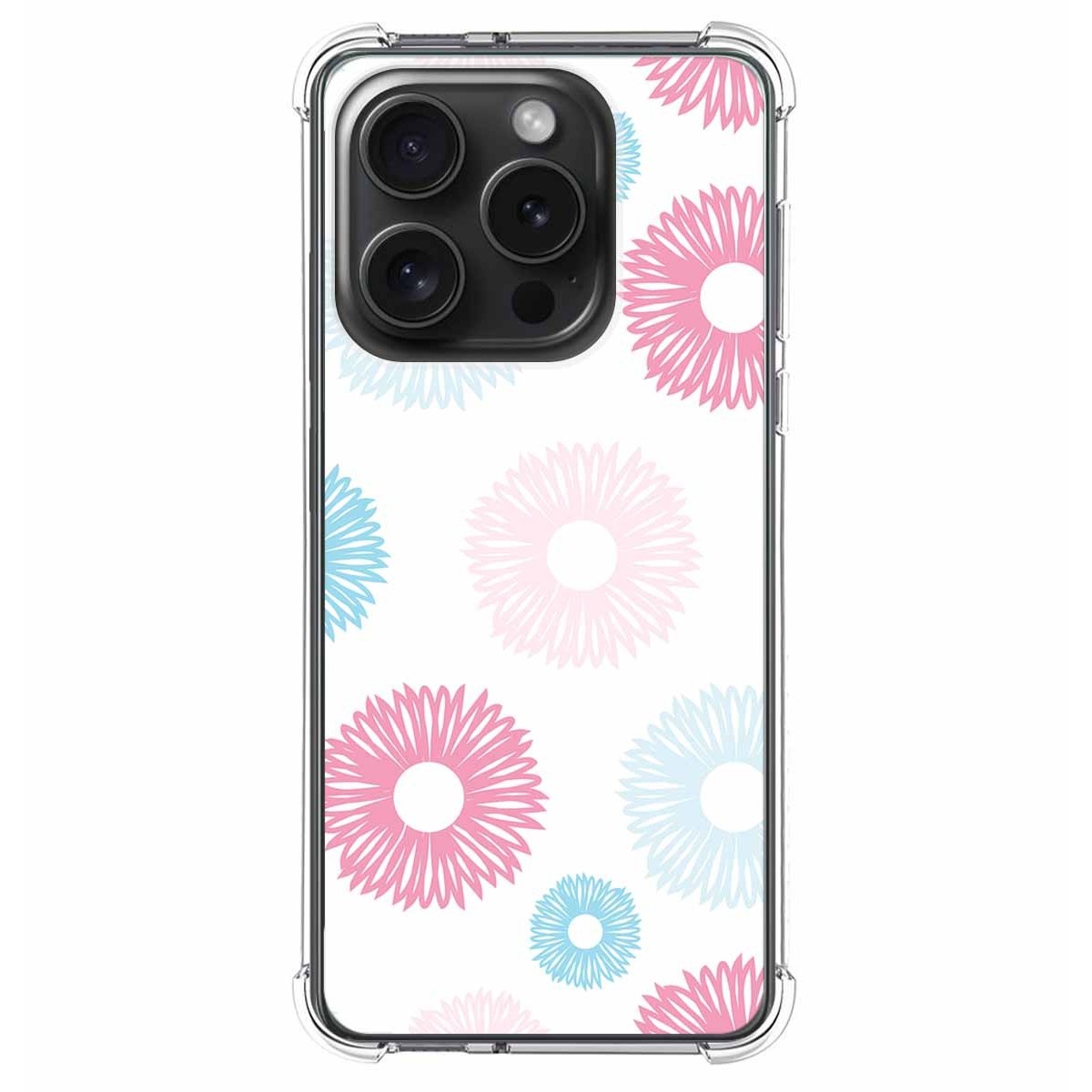 Funda Silicona Antigolpes compatible con IPhone 15 Pro (6.1) diseño Flores 06 Dibujos