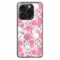 Funda Silicona Antigolpes compatible con IPhone 15 Pro (6.1) diseño Flores 07 Dibujos