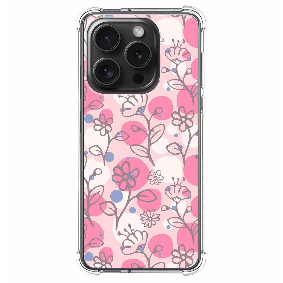 Funda Silicona Antigolpes compatible con IPhone 15 Pro (6.1) diseño Flores 07 Dibujos