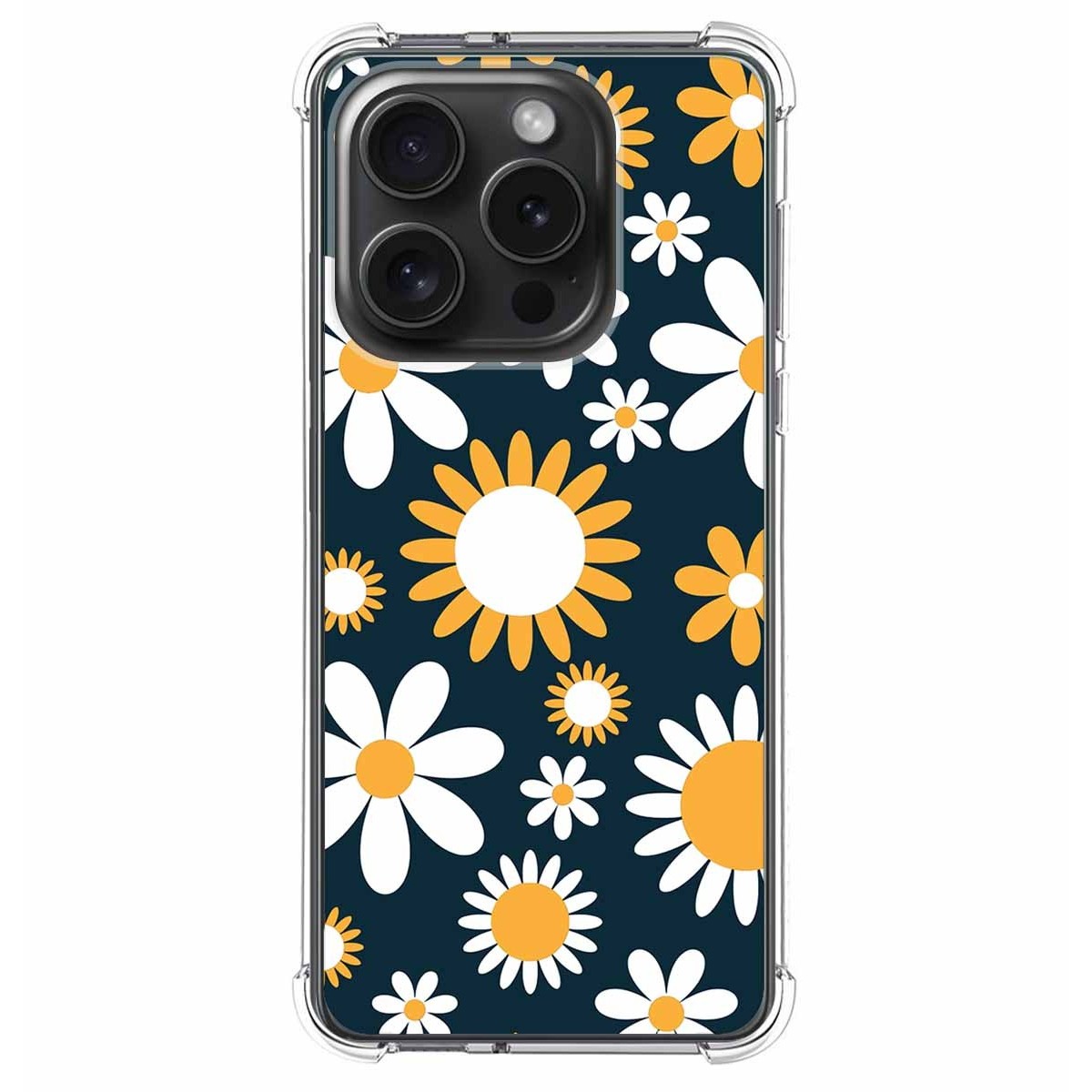 Funda Silicona Antigolpes compatible con IPhone 15 Pro (6.1) diseño Flores 08 Dibujos