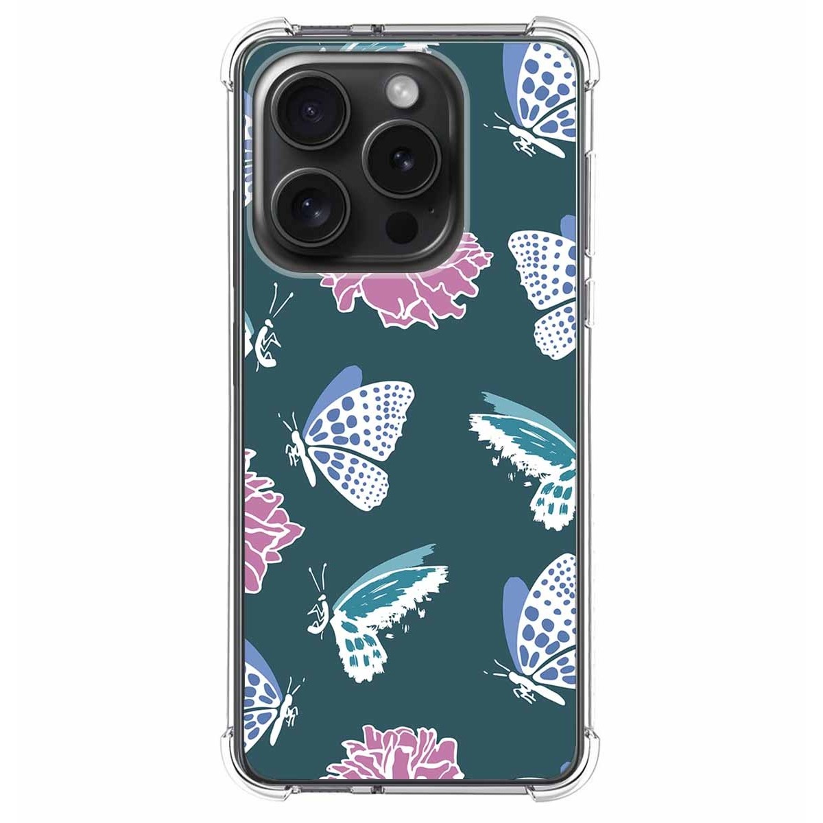 Funda Silicona Antigolpes compatible con IPhone 15 Pro (6.1) diseño Flores 10 Dibujos