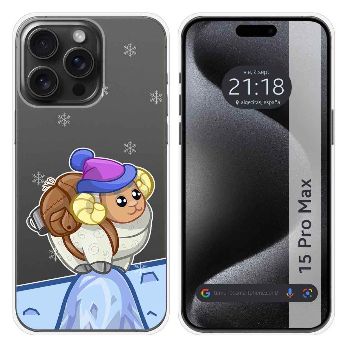 Funda Silicona Transparente compatible con IPhone 15 Pro Max (6.7) diseño Cabra Dibujos