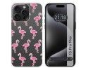Funda Silicona Transparente compatible con IPhone 15 Pro Max (6.7) diseño Flamenco Dibujos