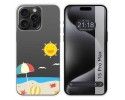 Funda Silicona Transparente compatible con IPhone 15 Pro Max (6.7) diseño Playa Dibujos